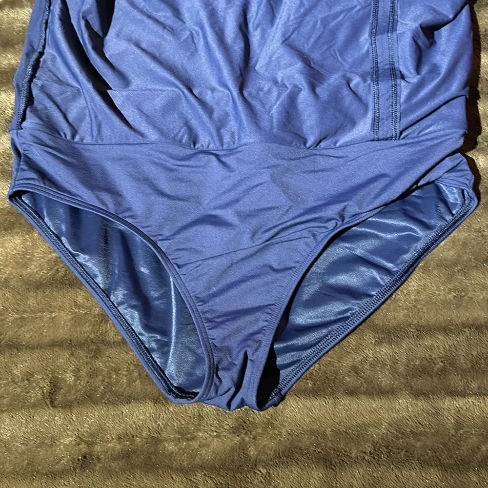 LANDS END Navy Blue Swim Skirt Sz 18
